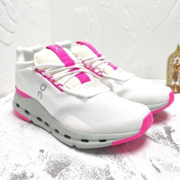 On Cloud Cloudnova "Barbie" Women Pink Shoes White - Picture 1 of 9
